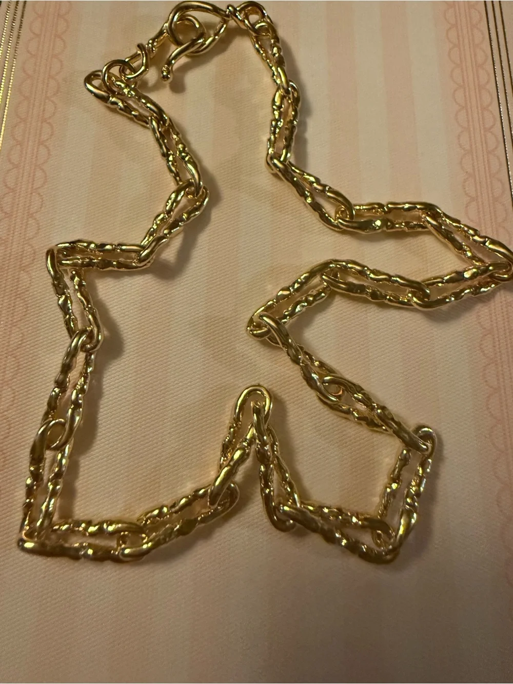 Alexis Bittar Brut Gold Twisted Link Necklace